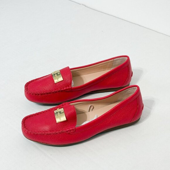kate spade Shoes - Kate Spade Corrie NWOB Sz 7.5 Coral Red Pebble Leather Women's Loafers Flat Shoe